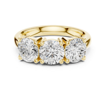 Round Lab Grown Diamond Three-Stone Engagement Ring