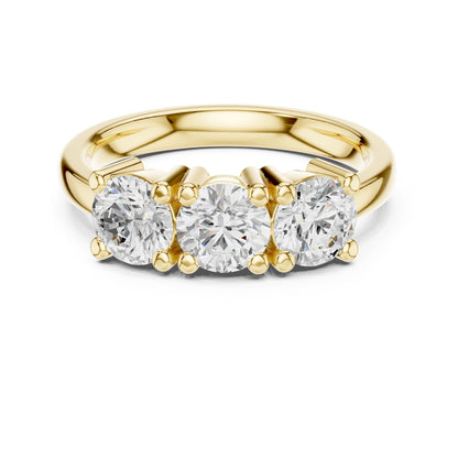 Round Lab Grown Diamond Three-Stone Engagement Ring