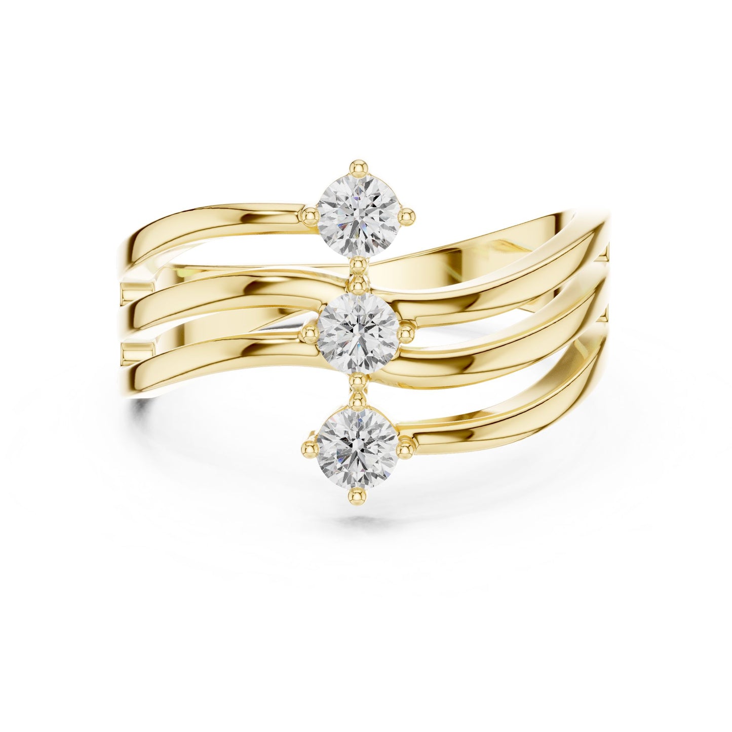 Women's Round Lab Grown Diamond Three-Stone Ring
