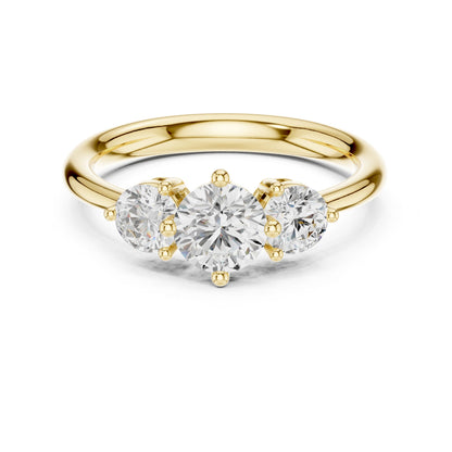 Round Lab Grown Diamond Three-Stone Engagement Ring