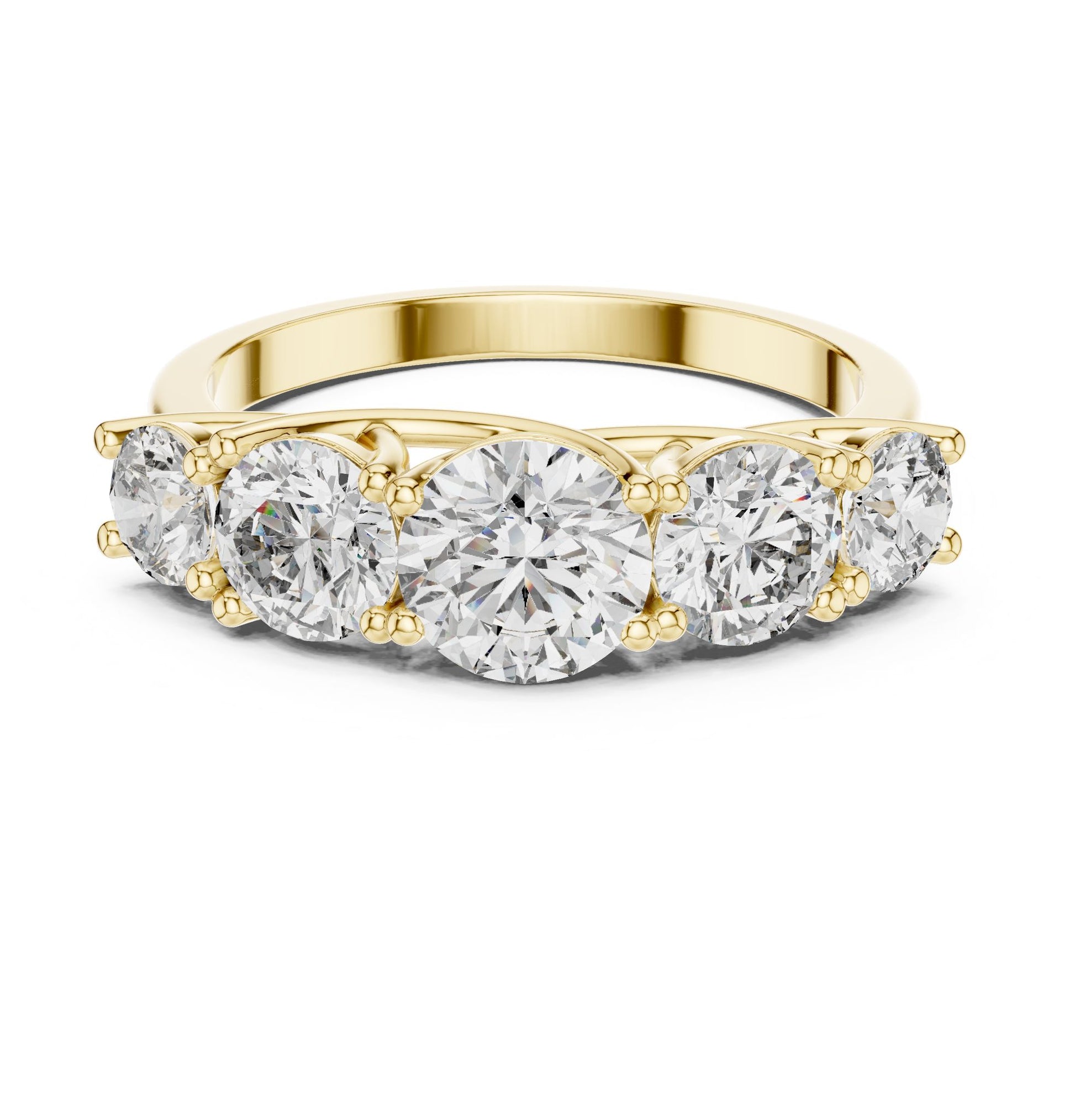 Round Lab Grown Diamond Three-Stone Engagement Ring