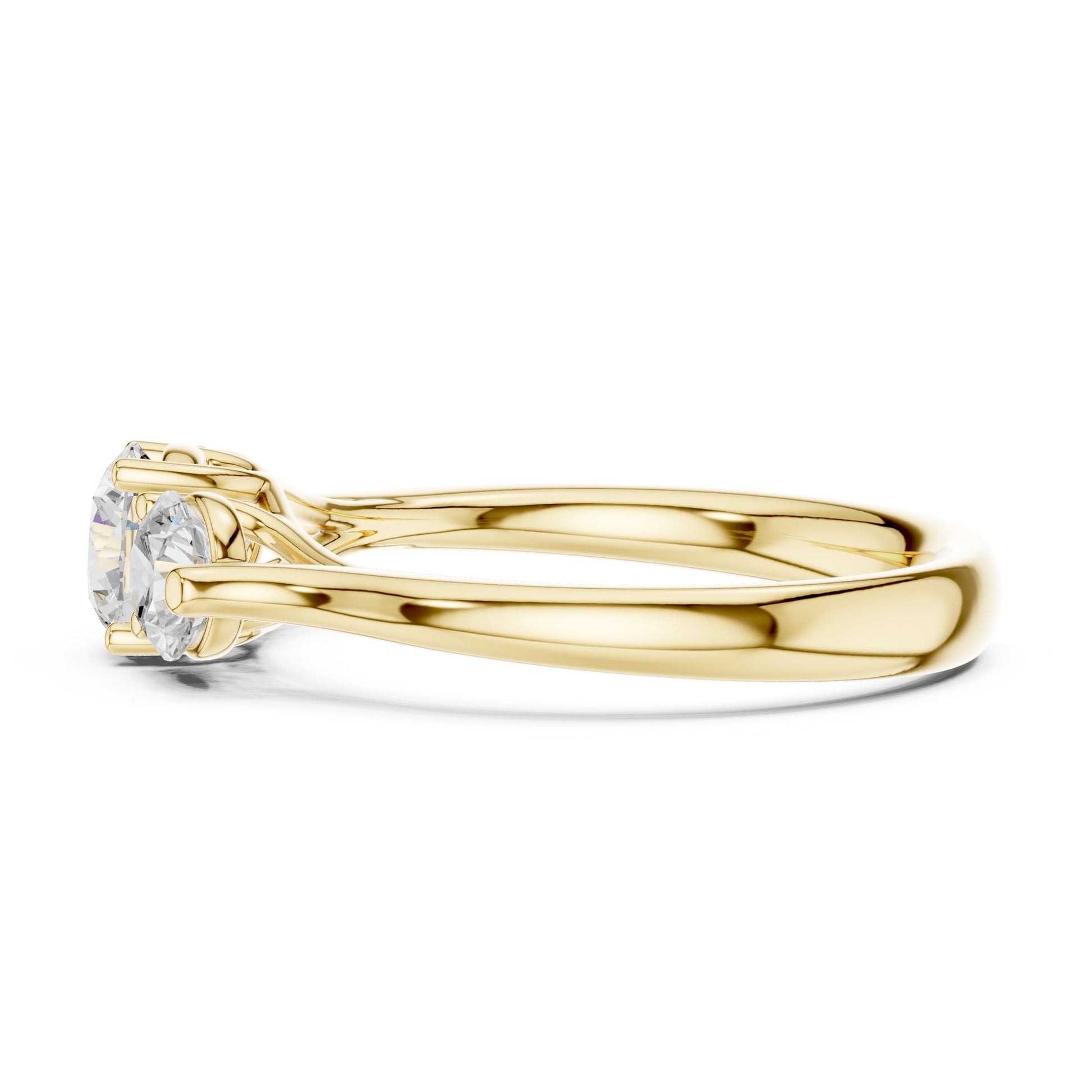 Round Lab Grown Diamond Three-Stone Engagement Ring