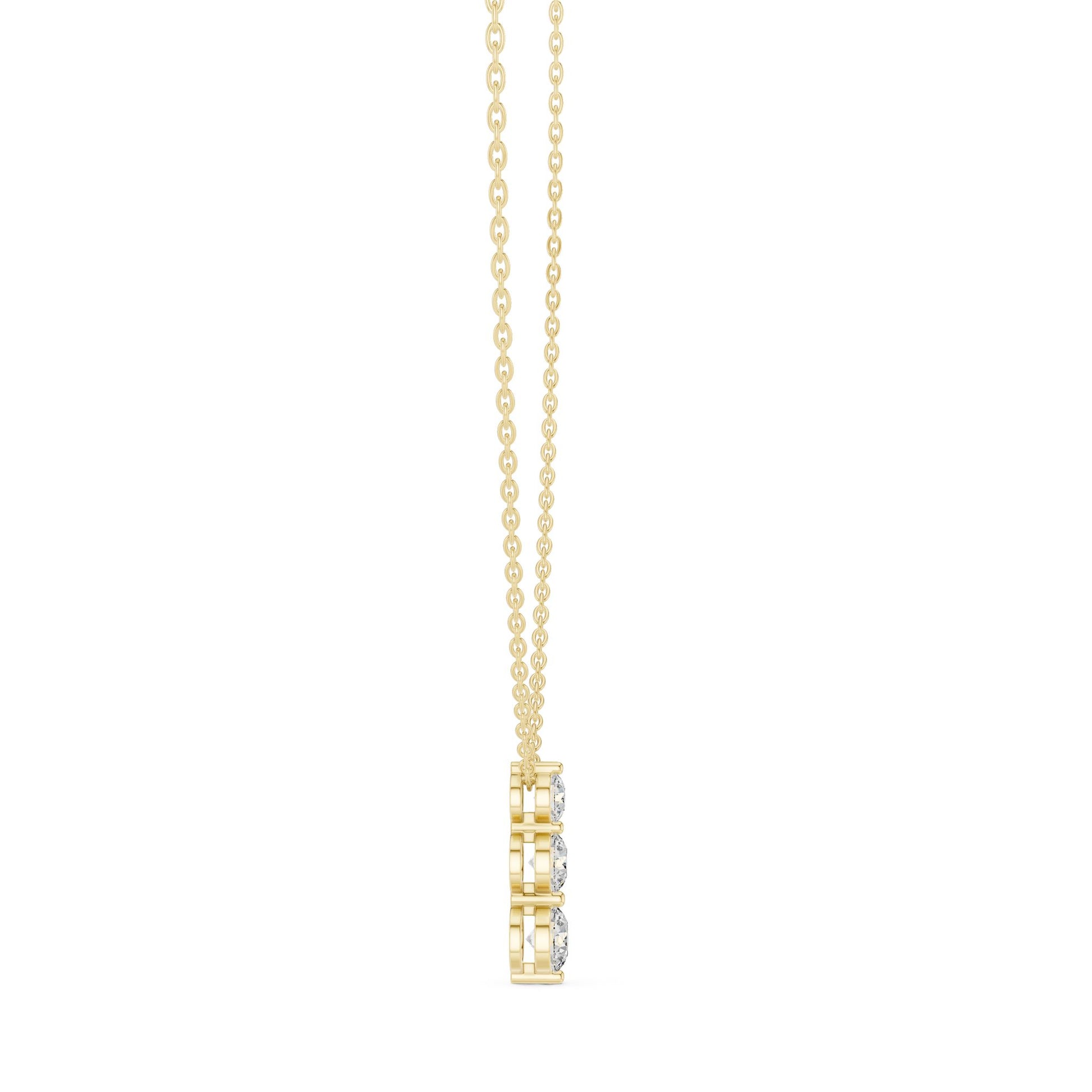 Round Lab Grown Diamond Three-Stone Pendant