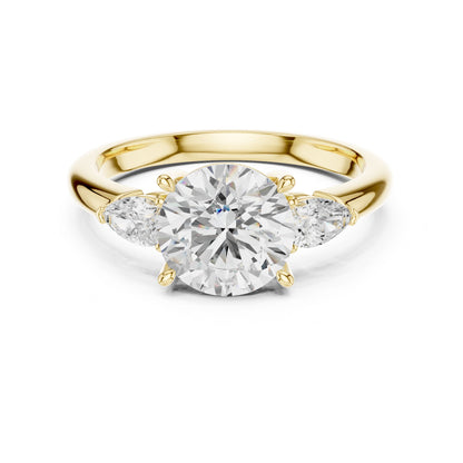 Round Lab Grown Diamond Three-Stone Engagement Ring