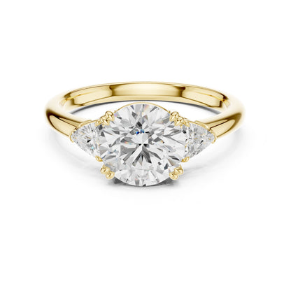 Round Lab Grown Diamond Three-Stone Engagement Ring