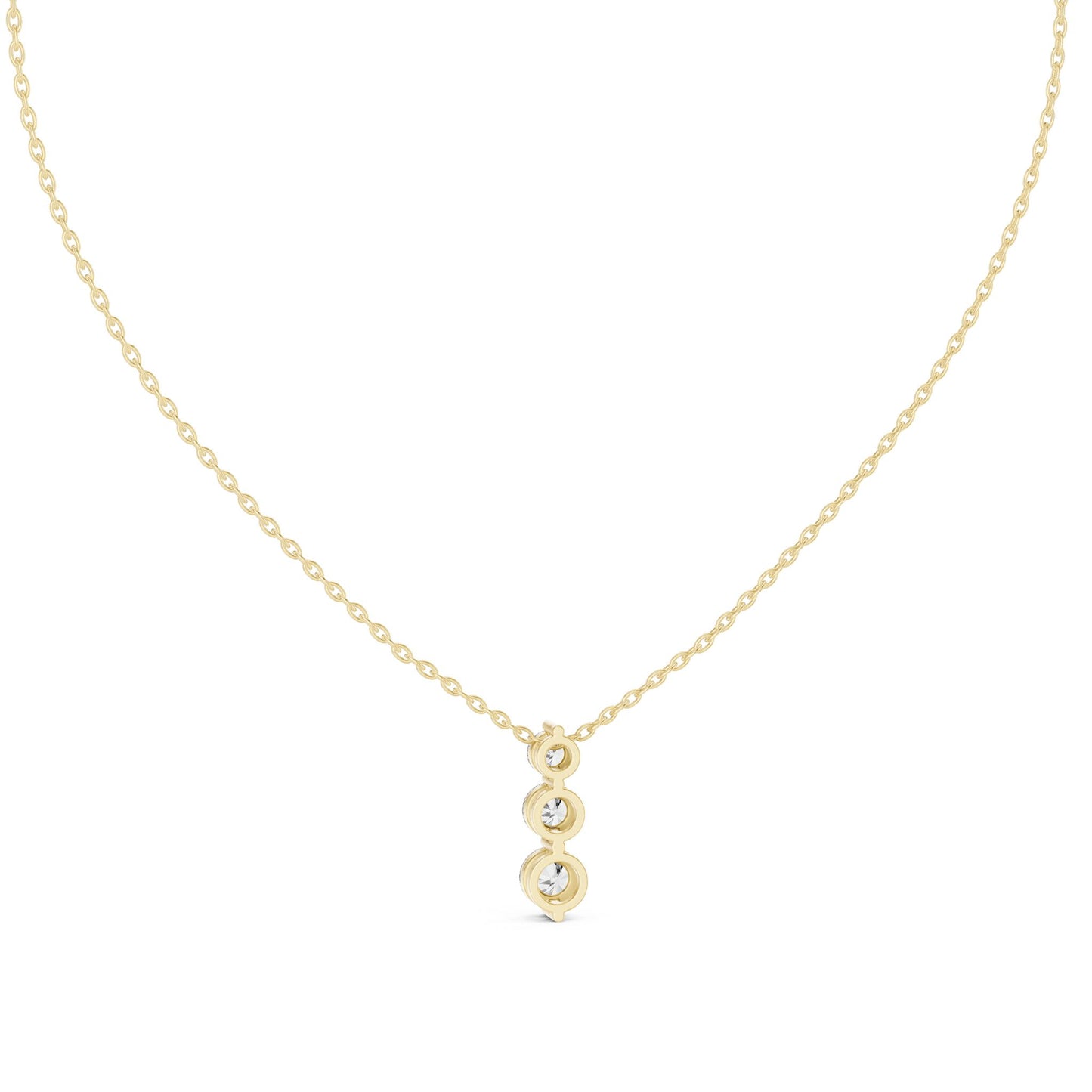 Round Lab Grown Diamond Three-Stone Pendant