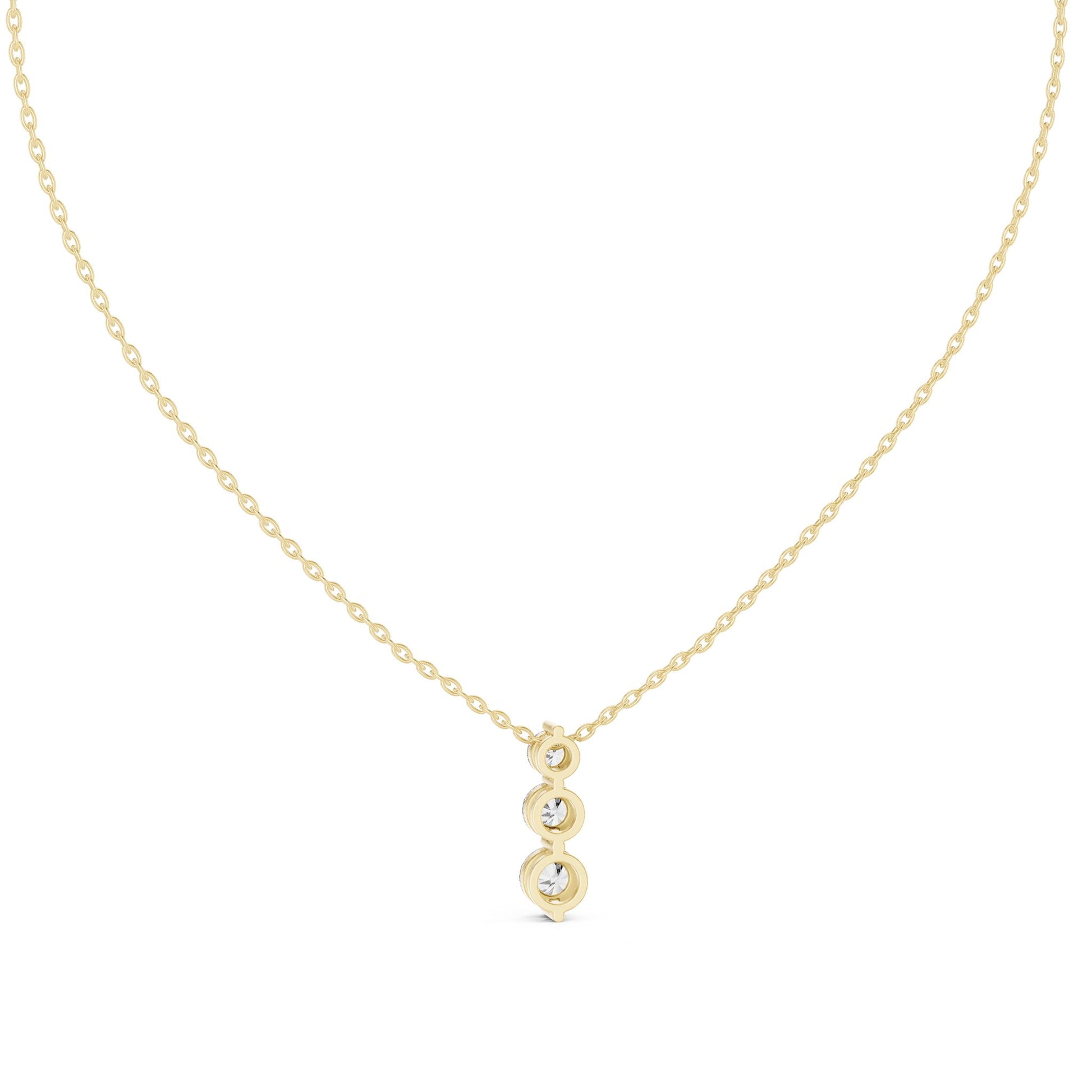 Round Lab Grown Diamond Three-Stone Pendant