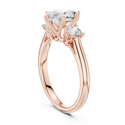Round Lab Grown Diamond Three-Stone Engagement Ring