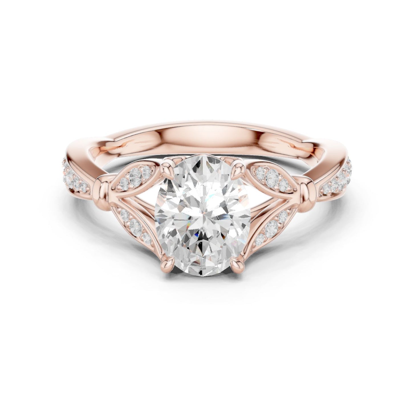 Round Lab Grown Diamond Vintage Engagement Ring