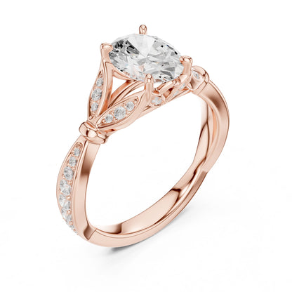 Round Lab Grown Diamond Vintage Engagement Ring