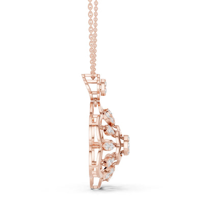 Round Lab Grown Diamond Vintage Pendant