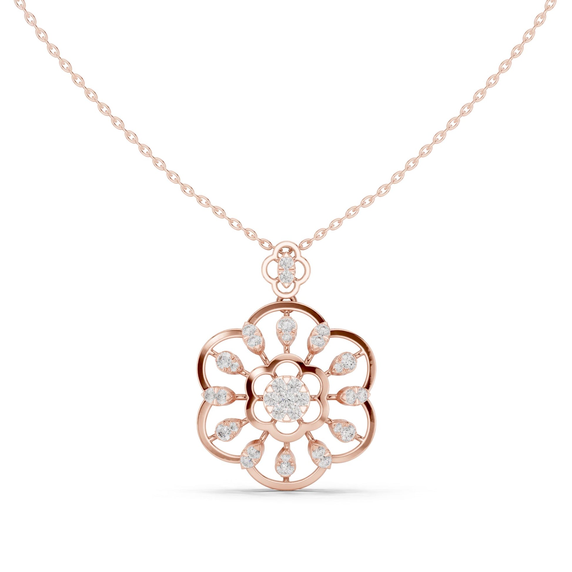 Round Lab Grown Diamond Vintage Pendant