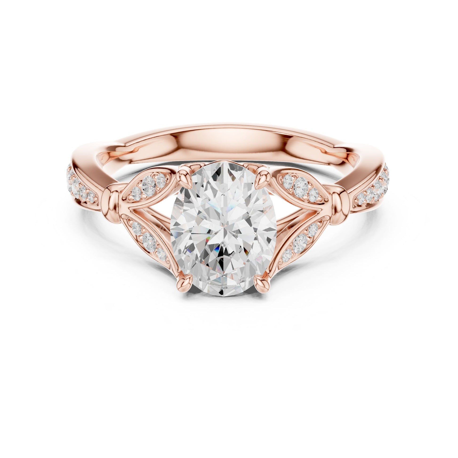 Round Lab Grown Diamond Vintage Engagement Ring