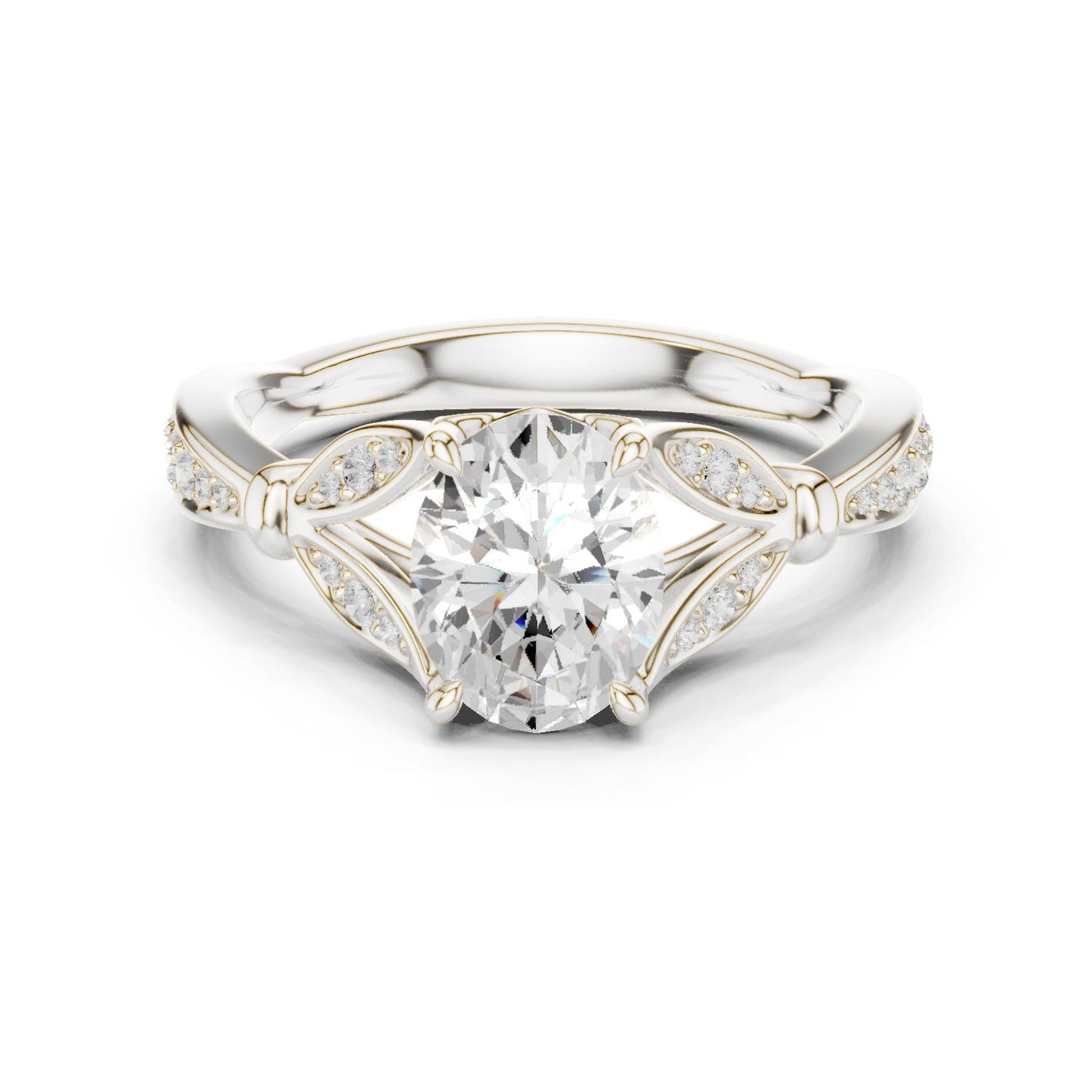 Round Lab Grown Diamond Vintage Engagement Ring