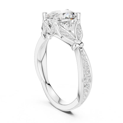 Round Lab Grown Diamond Vintage Engagement Ring