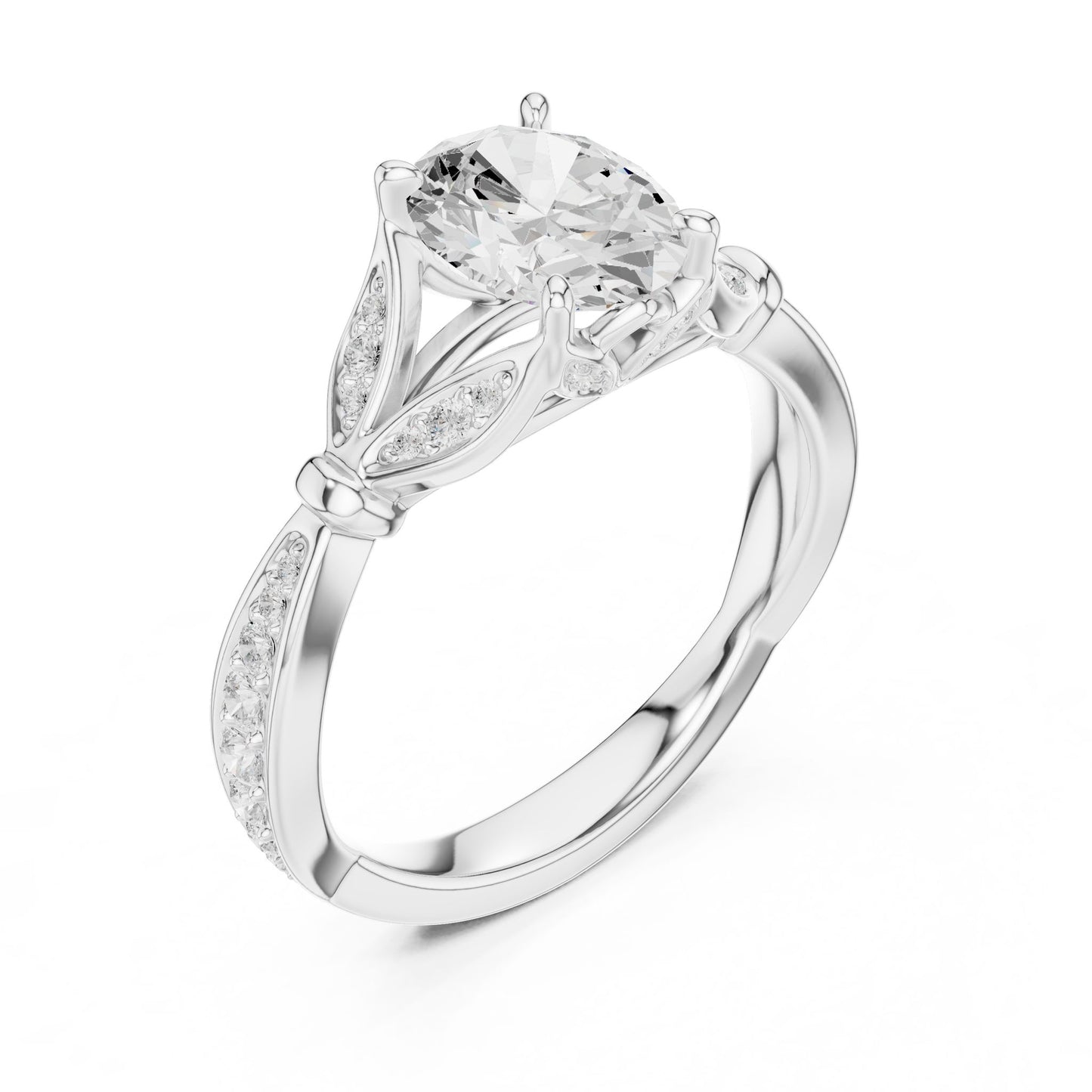 Round Lab Grown Diamond Vintage Engagement Ring