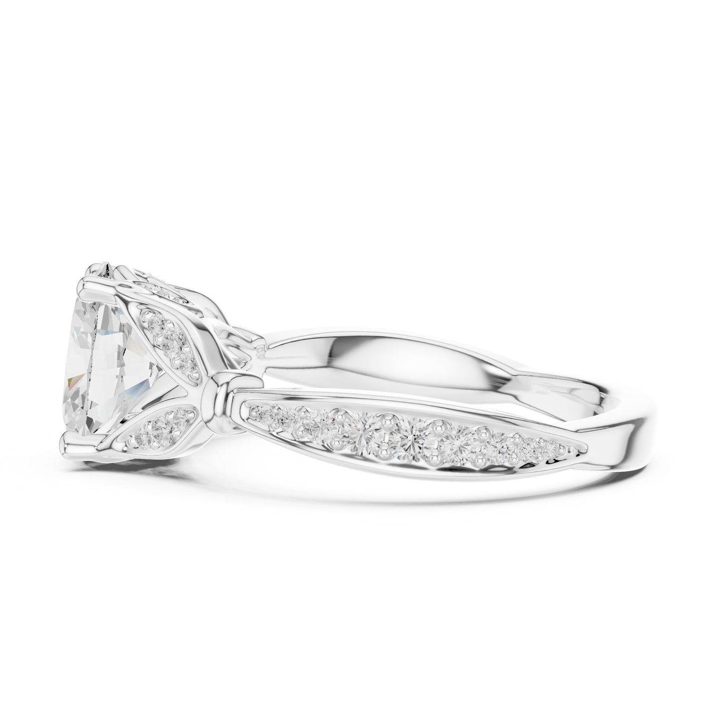 Round Lab Grown Diamond Vintage Engagement Ring
