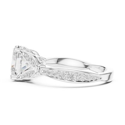 Round Lab Grown Diamond Vintage Engagement Ring