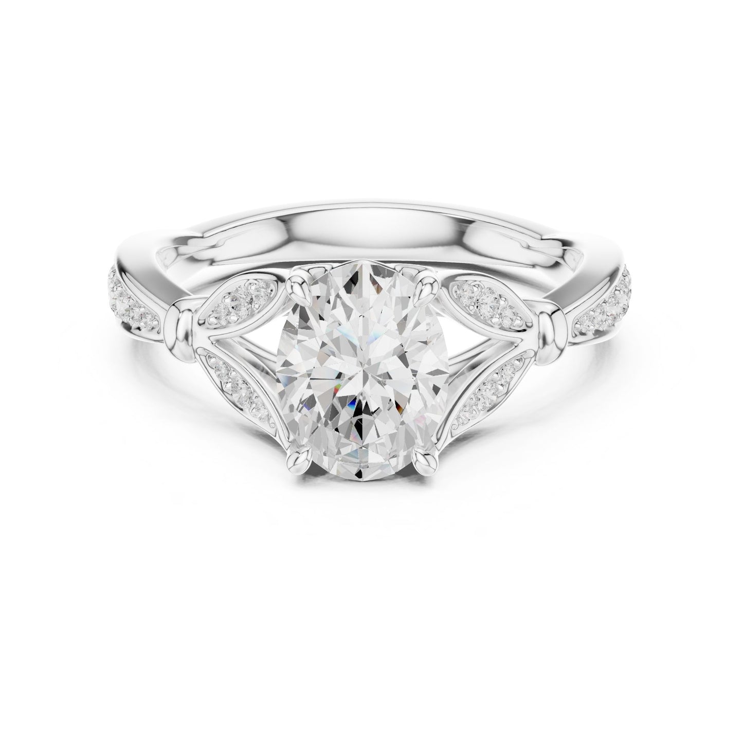 Round Lab Grown Diamond Vintage Engagement Ring
