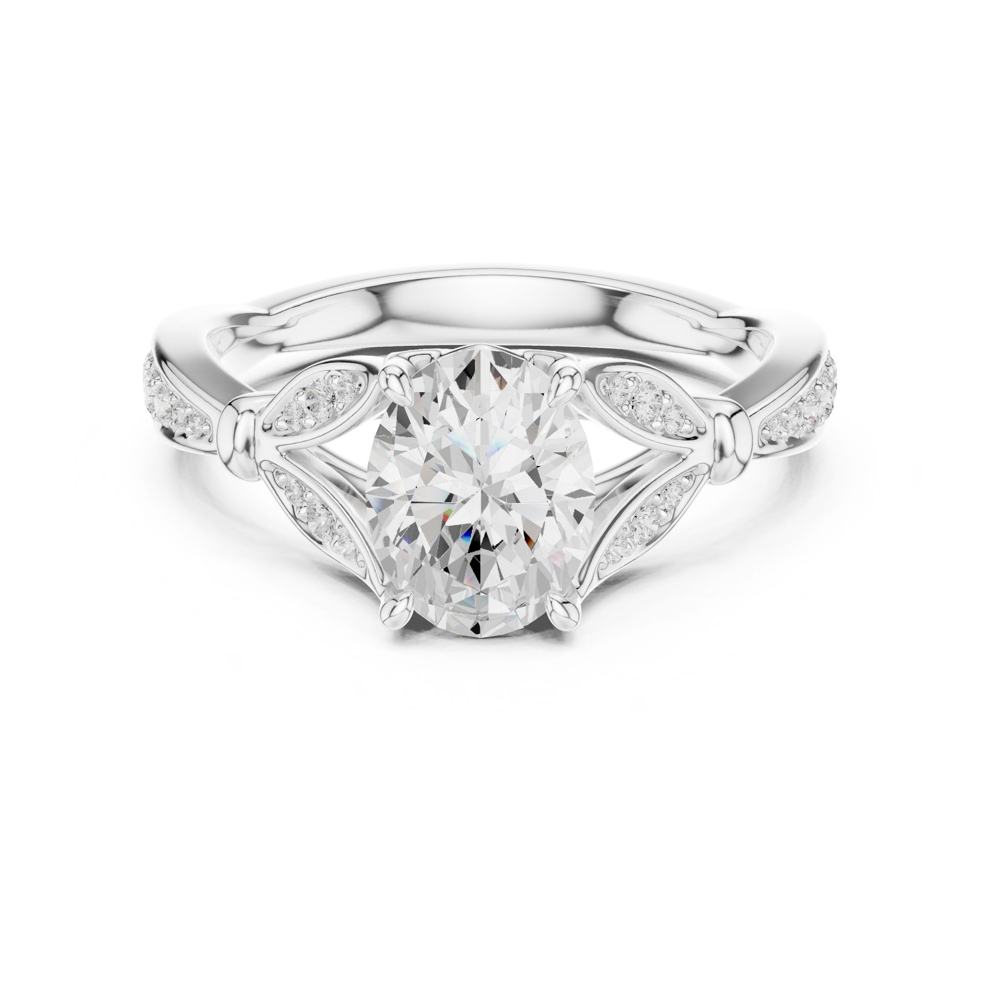 Round Lab Grown Diamond Vintage Engagement Ring