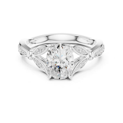 Round Lab Grown Diamond Vintage Engagement Ring