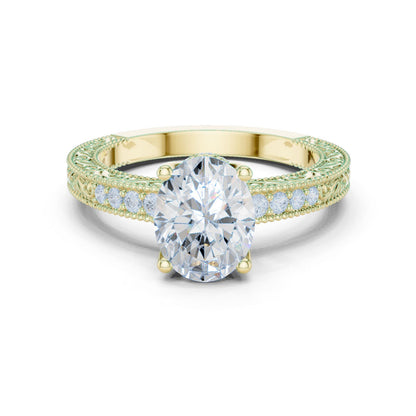 Round Lab Grown Diamond Vintage Engagement Ring