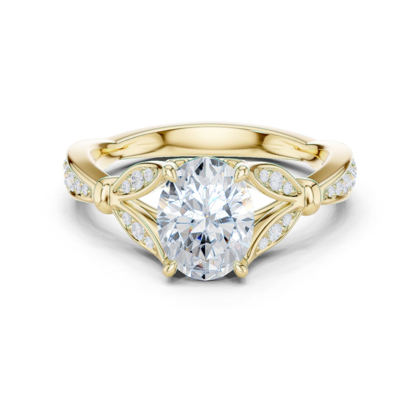 Round Lab Grown Diamond Vintage Engagement Ring