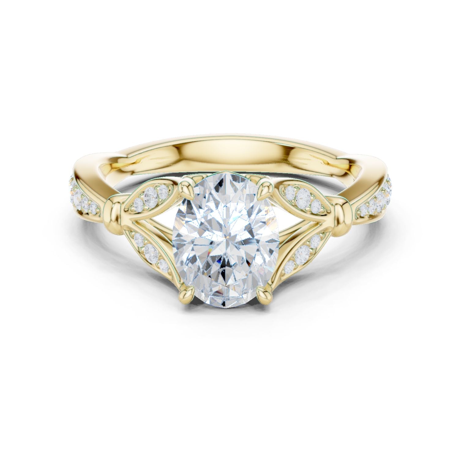 Round Lab Grown Diamond Vintage Engagement Ring