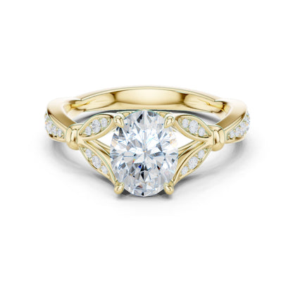 Round Lab Grown Diamond Vintage Engagement Ring