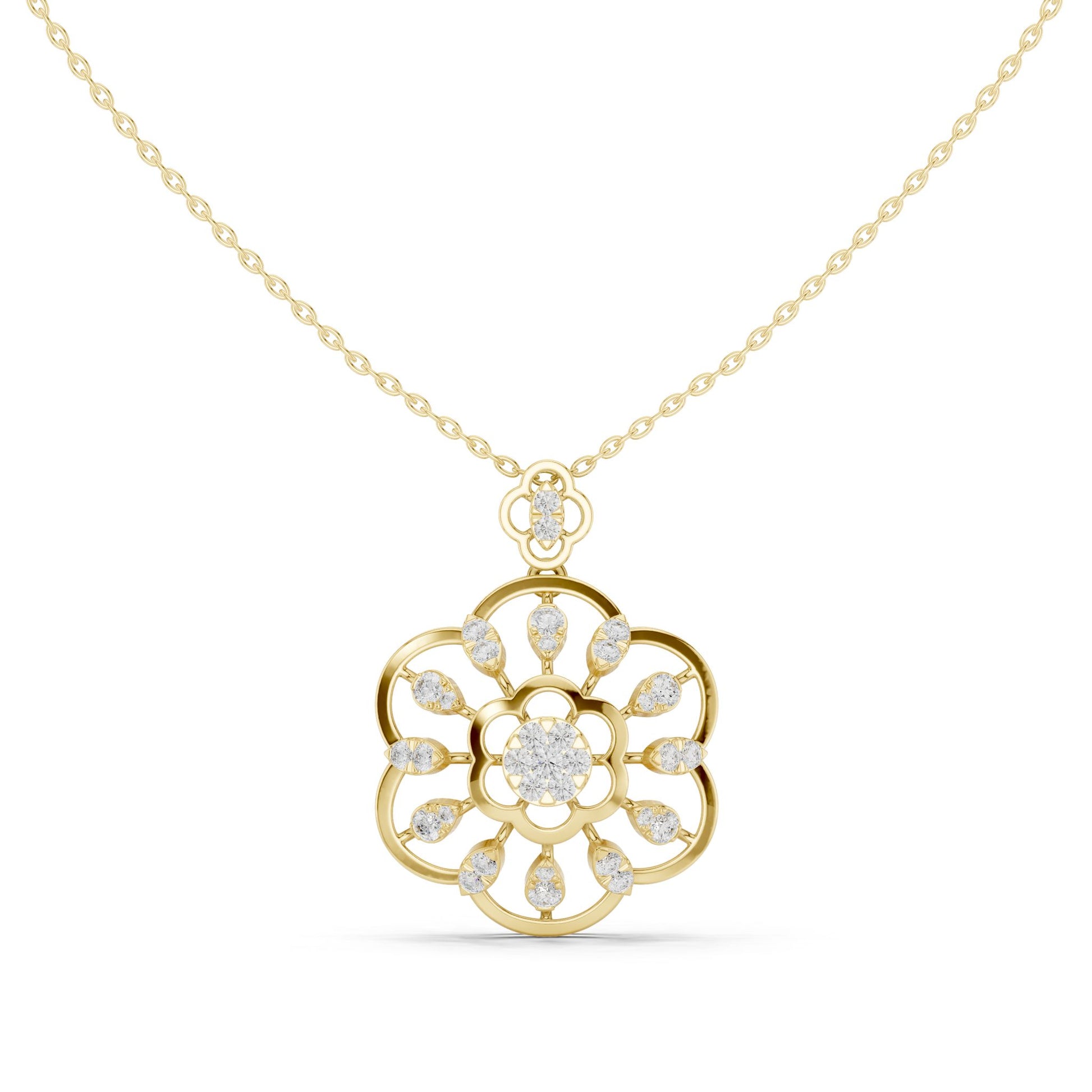 Round Lab Grown Diamond Vintage Pendant