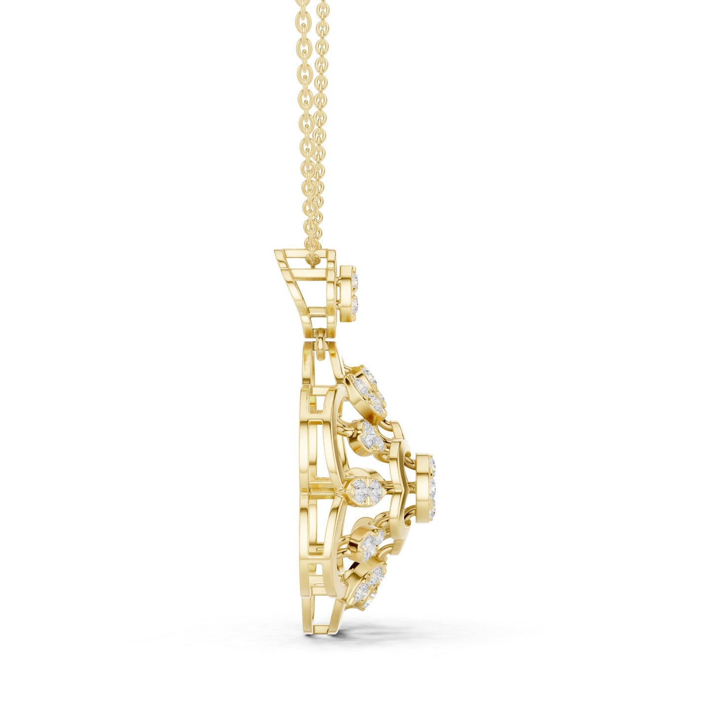 Round Lab Grown Diamond Vintage Pendant