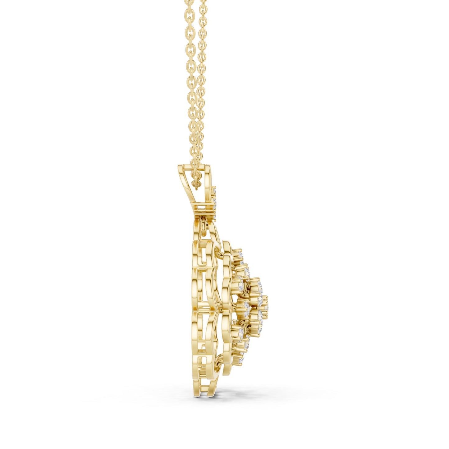 Round Lab Grown Diamond Vintage Pendant
