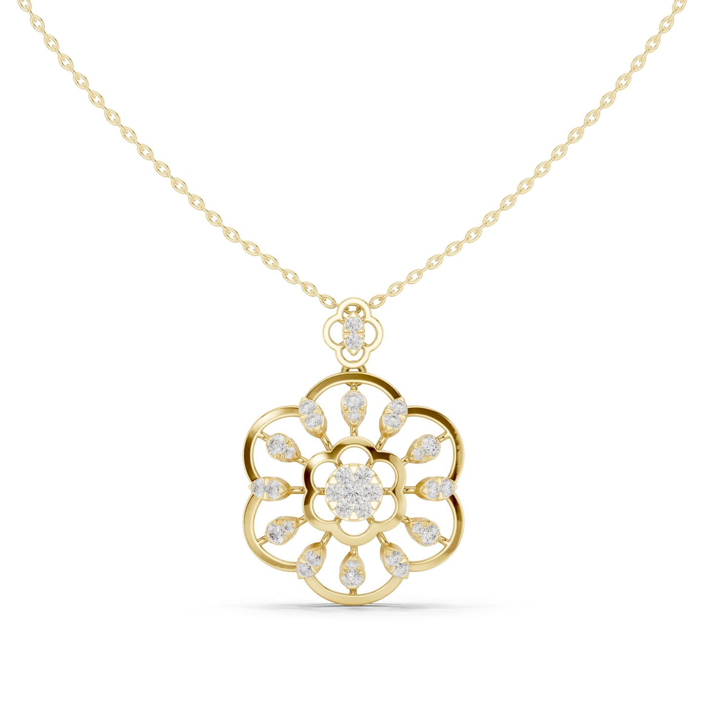 Round Lab Grown Diamond Vintage Pendant