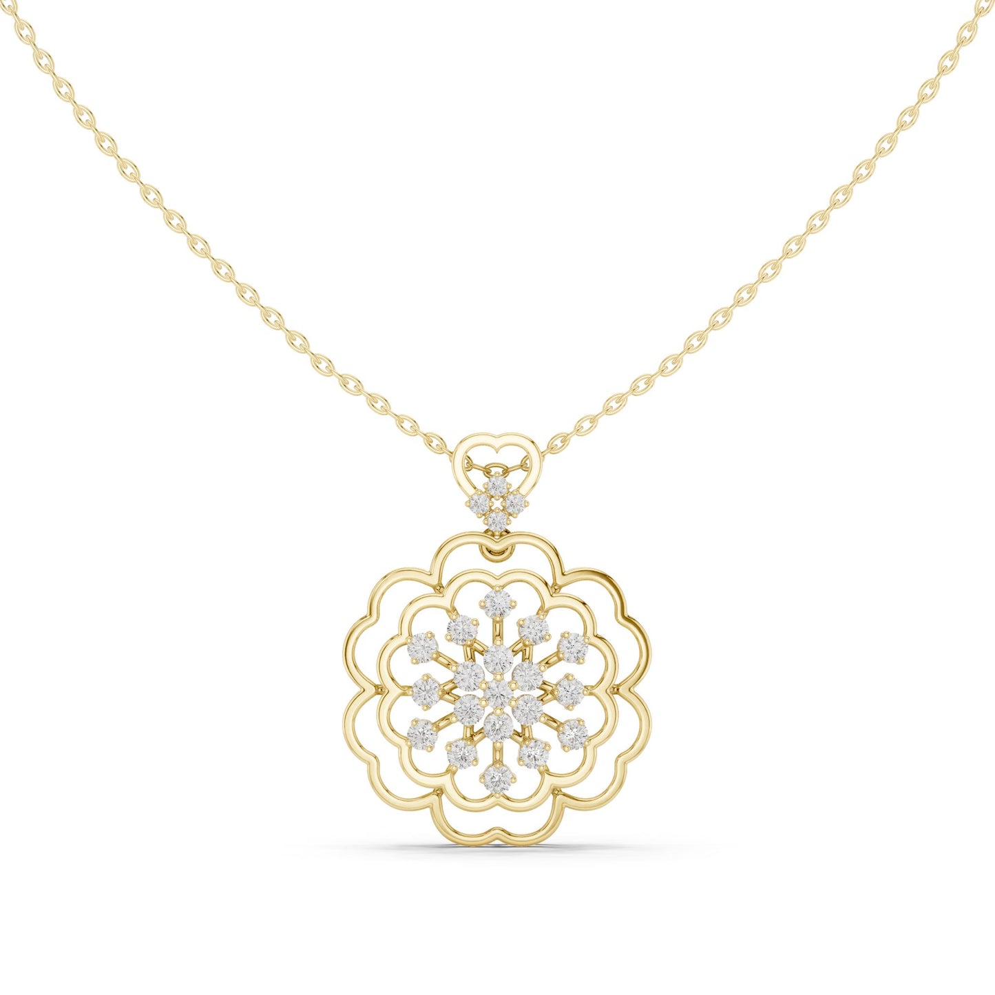 Round Lab Grown Diamond Vintage Pendant