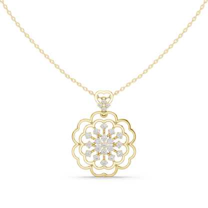 Round Lab Grown Diamond Vintage Pendant