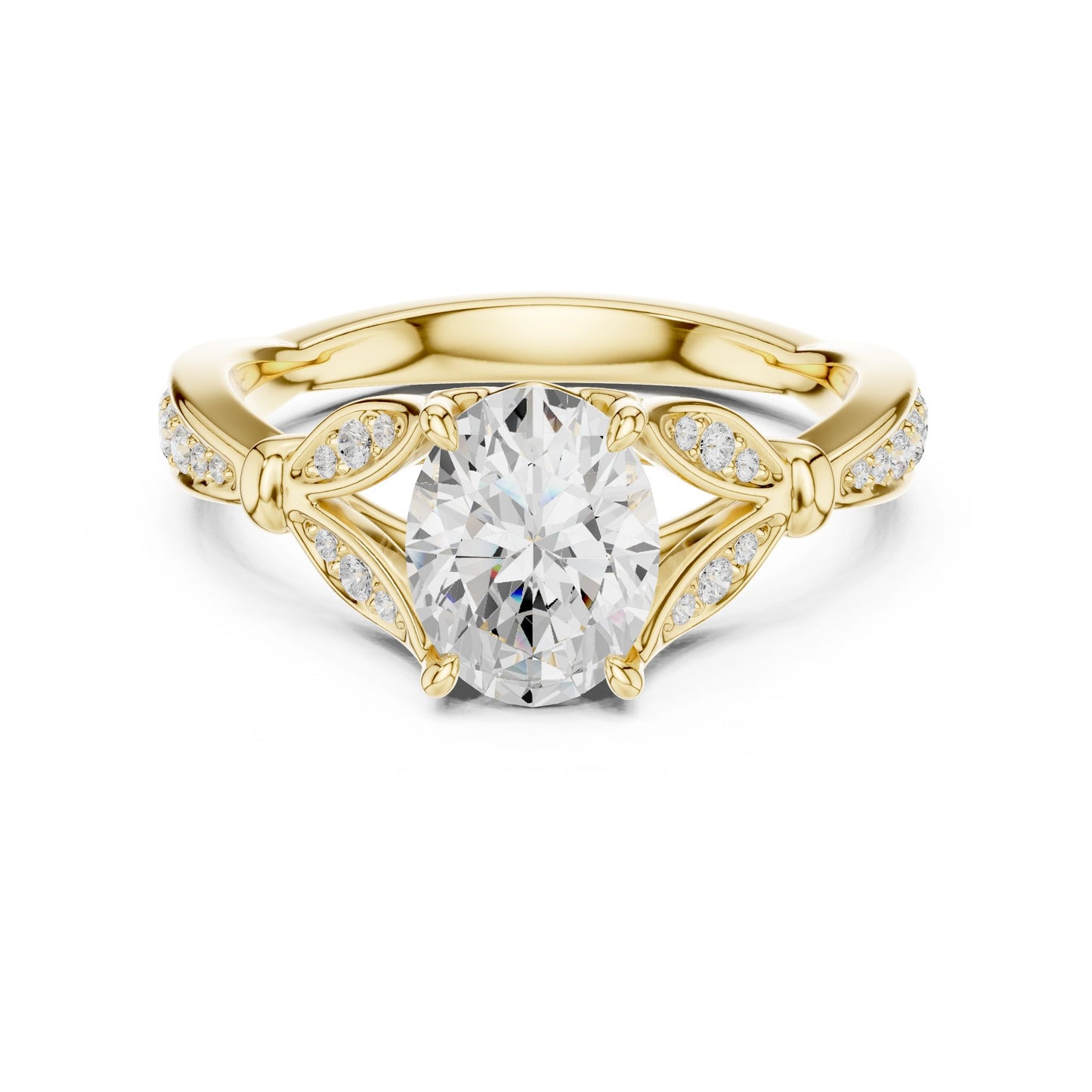 Round Lab Grown Diamond Vintage Engagement Ring
