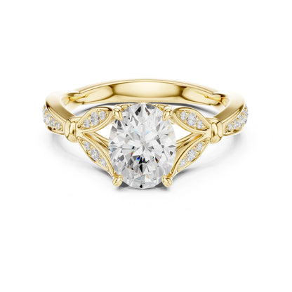 Round Lab Grown Diamond Vintage Engagement Ring