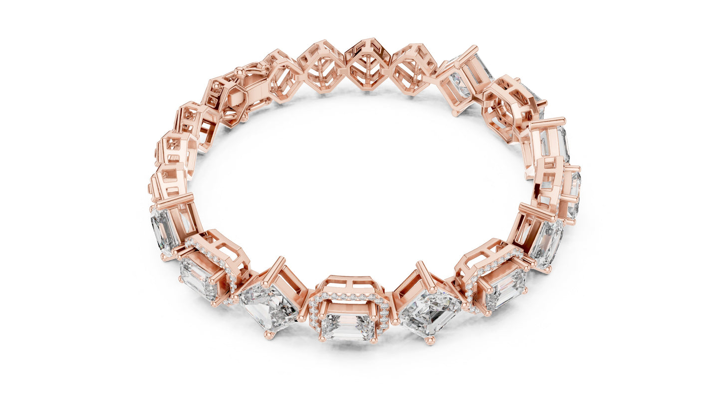 Emerald Tennis Lab Grown Diamond Bracelet