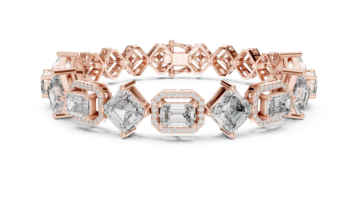 Emerald Tennis Lab Grown Diamond Bracelet