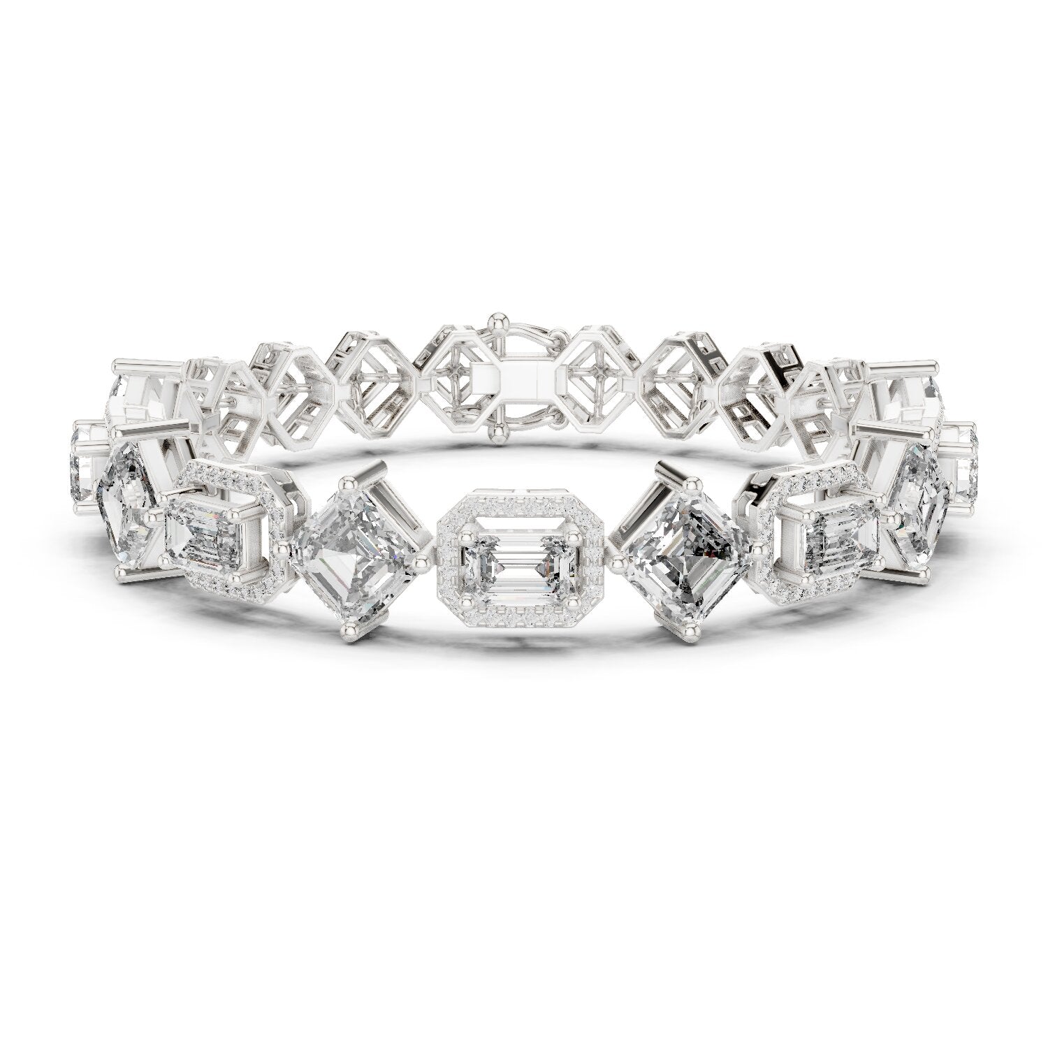 Emerald Tennis Lab Grown Diamond Bracelet