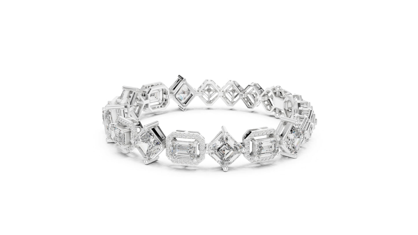 Emerald Tennis Lab Grown Diamond Bracelet
