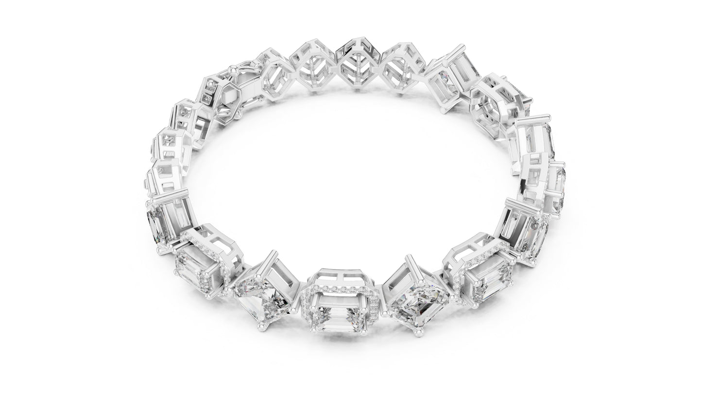 Emerald Tennis Lab Grown Diamond Bracelet