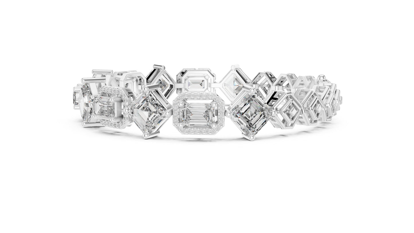 Emerald Tennis Lab Grown Diamond Bracelet