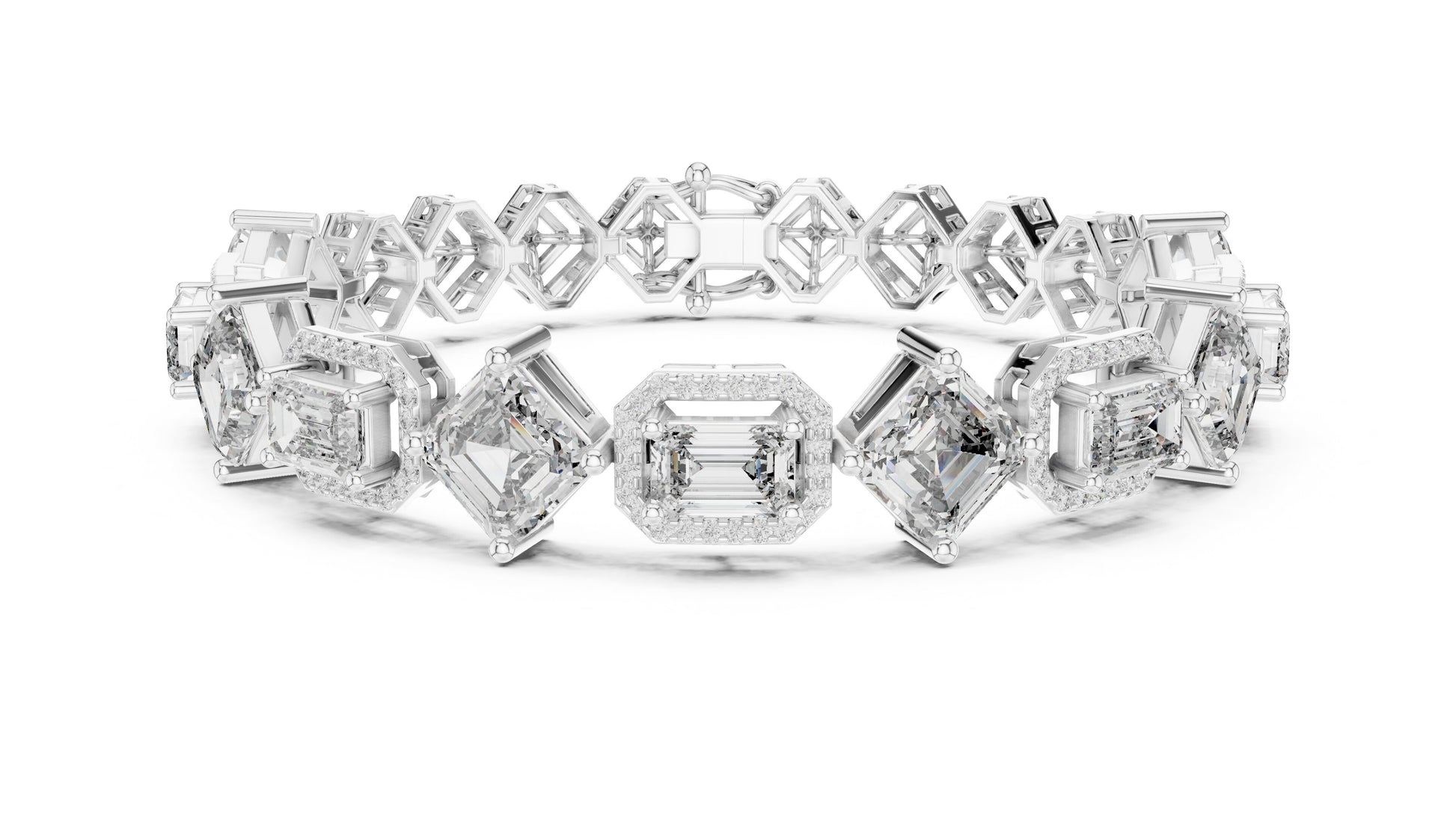 Emerald Tennis Lab Grown Diamond Bracelet