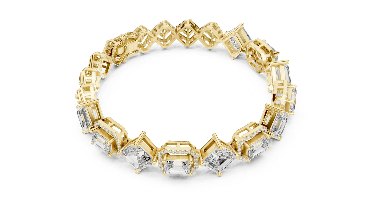 Emerald Tennis Lab Grown Diamond Bracelet