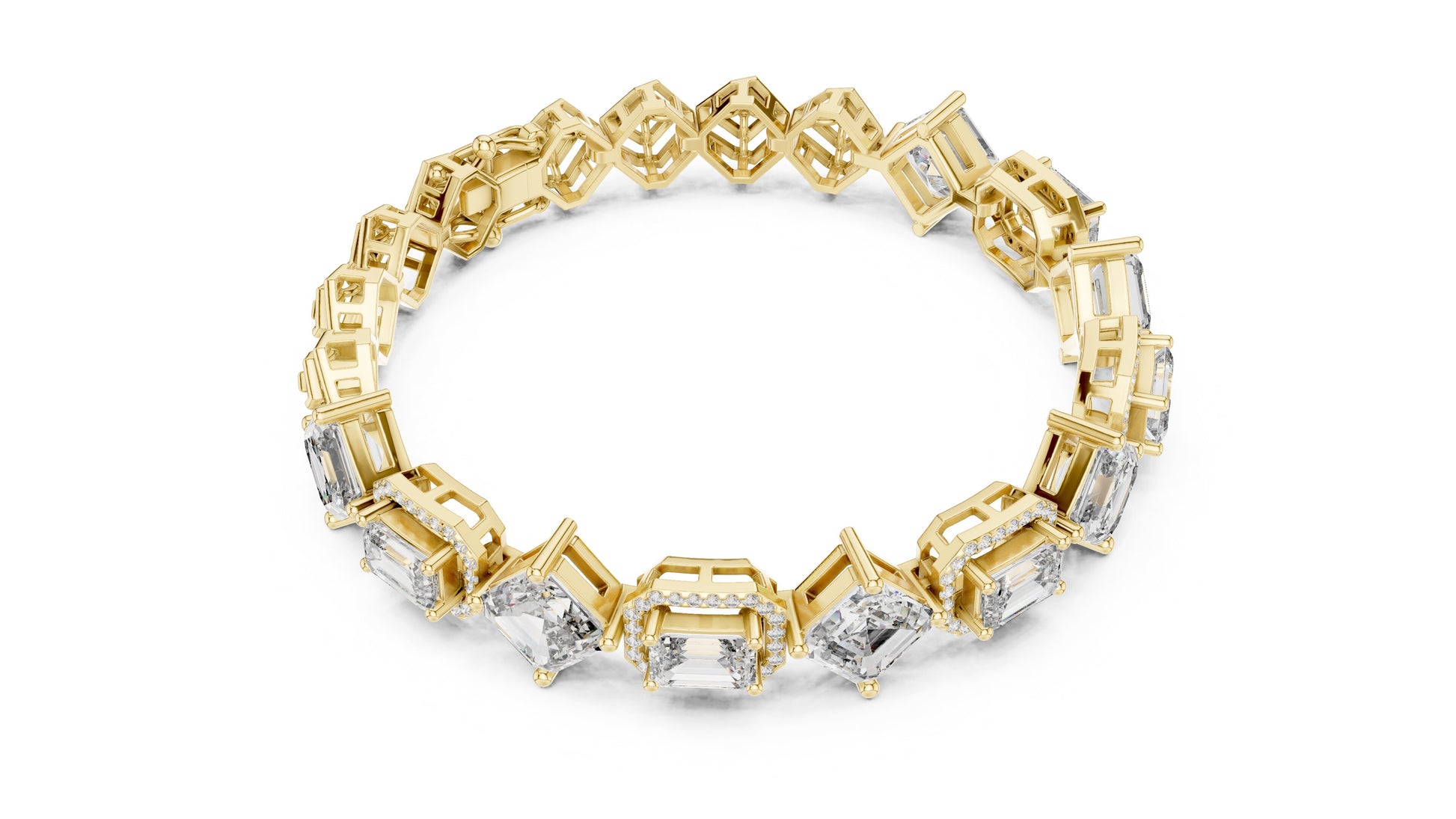 Emerald Tennis Lab Grown Diamond Bracelet