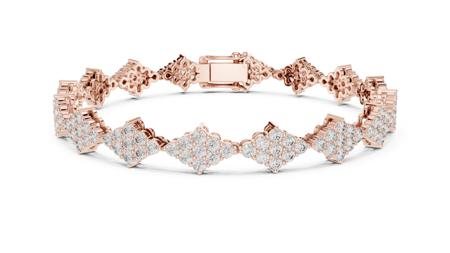 Round Cluster Lab Grown Diamond Bracelet
