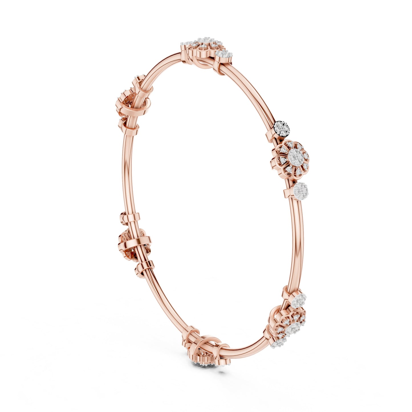 Round Bangle Lab Grown Diamond Bracelet