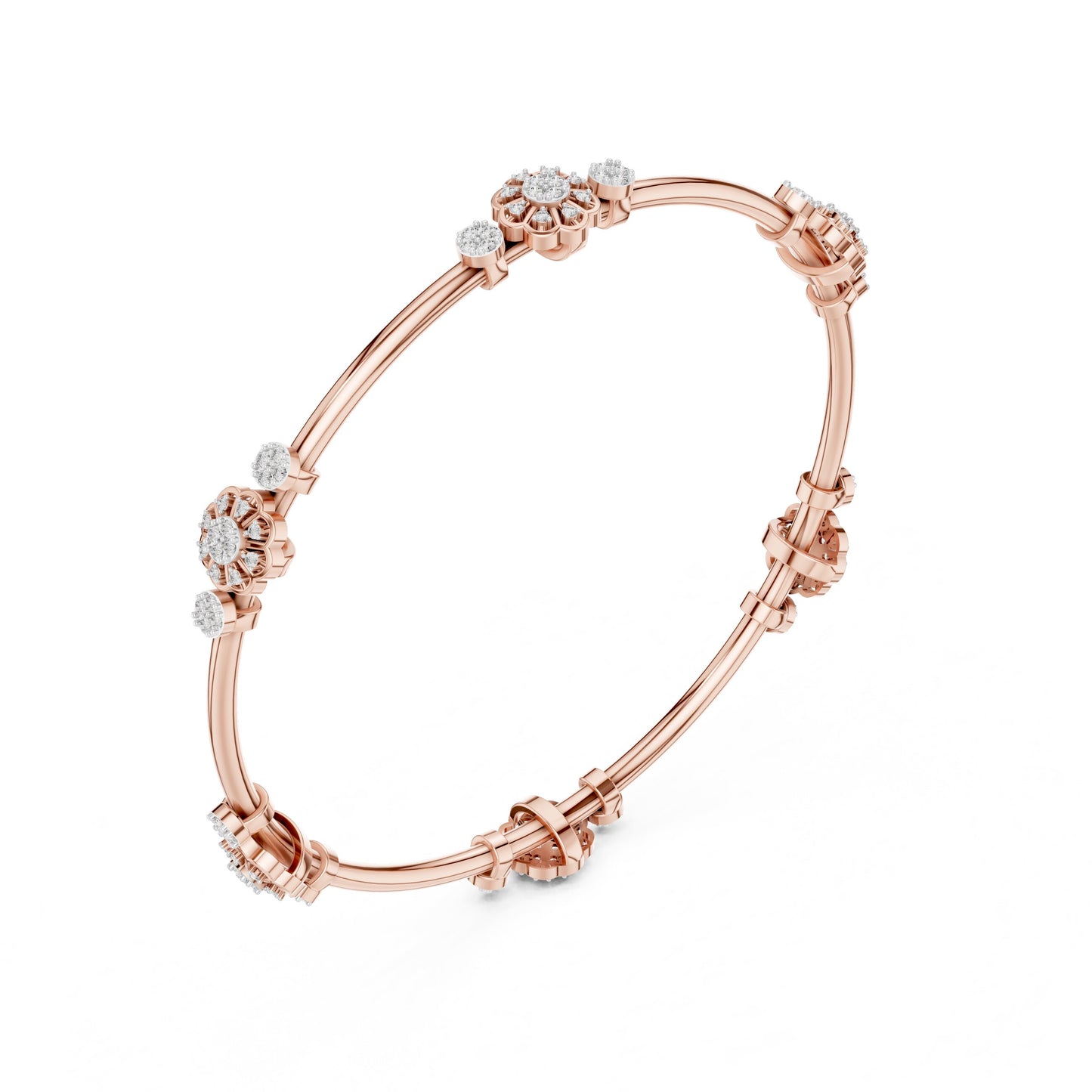 Round Bangle Lab Grown Diamond Bracelet