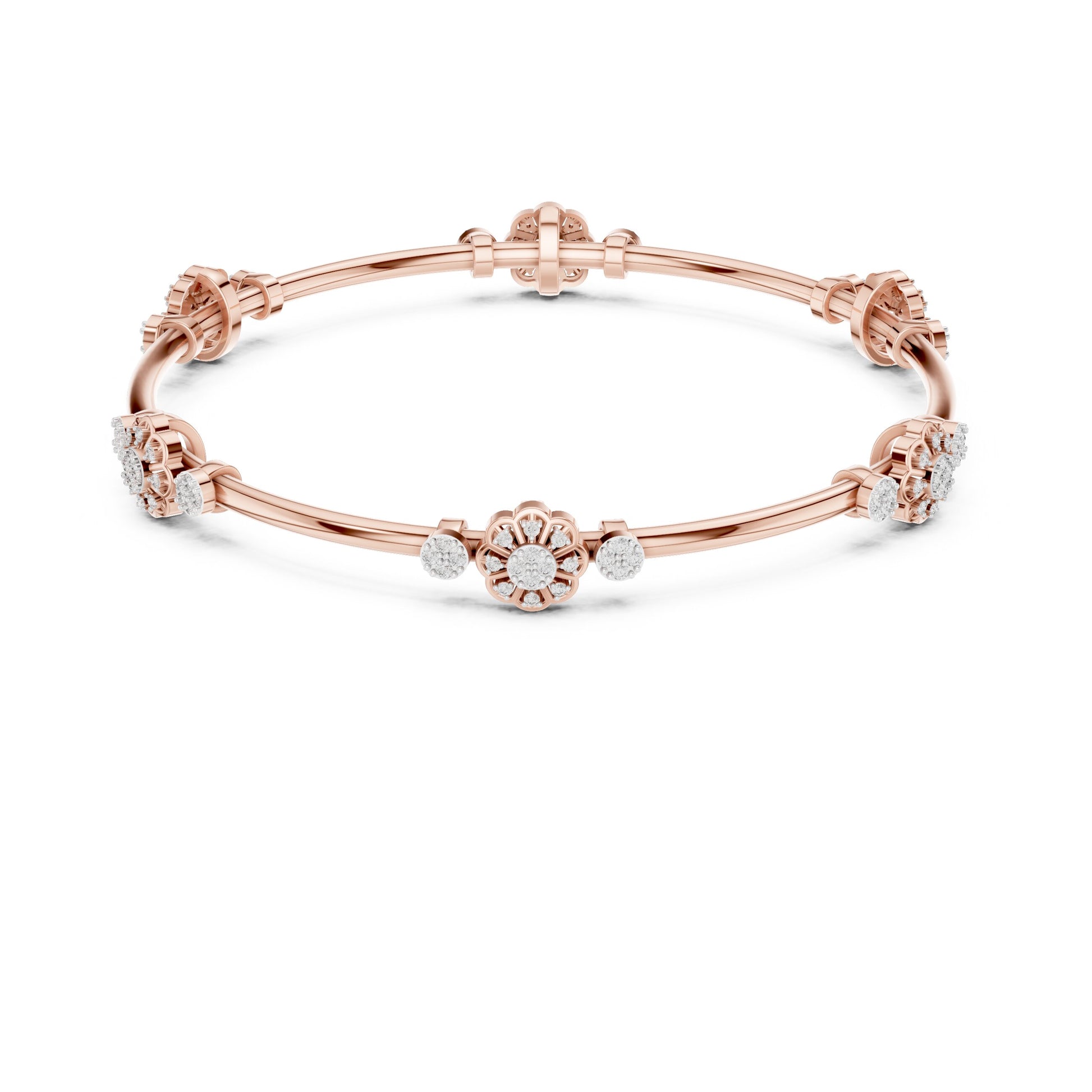 Round Bangle Lab Grown Diamond Bracelet